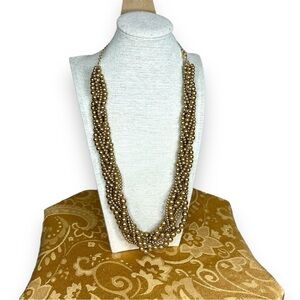GOLD PEARL BEADED SHB NECKLACE EVENT EVENT PARTY COCKTAIL RETRO